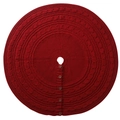 Red cable knit Christmas tree skirt with decorative buttons for holiday base decor - 48 Inch/122CM / Purplish Red