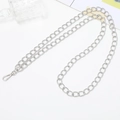 Silver metal chain crossbody strap for phone cases with spring ring clasps and round links - Matte Crossbody Chain / Silver