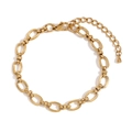 Minimalist 14K gold plated stainless steel chunky link bracelet with lobster clasp - Gold