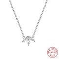 Elegant S925 sterling silver necklace with marquise-cut zircon pendant on white background - 925 Silver / Platinum Style 2