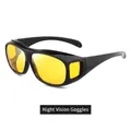 Classic black frame night vision sunglasses with yellow lenses for safe night driving - Cycling Style Black Frame Yellow Lens