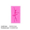Pink silicone ballerina fondant mold for cake decorating showing precise dimensions - Pink