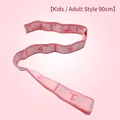 Pink 8-loop yoga stretch strap with numeric markings and posture guides for fitness - Pose-printed Pomelo Red 8 Grids