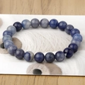 Natural blue sodalite beaded bracelet with minimalist elastic stone jewelry design - Blue Aventurine / 6mm