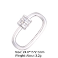 Silberner ovaler Schraubverschluss mit Zirkon-Inlay für Schmuck 24,6x15x2,3 mm - Stil 94 (Silber mit Baguette-Zirkonia)