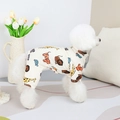 Leuke beige hondenpyjama met dierenprint voor kleine honden en katten binnenshuis - S / Beige Dierenprint
