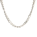 Collar de cadena Figaro de acero inoxidable plateado pulido con cierre de mosquetón - 50cm / Color Acero