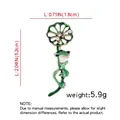 Sparkling crystal green frog brooch with floral design in polished alloy and enamel - Frog B07177