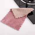 Lavettes absorbantes rose et beige avec texture diamant sur comptoir de cuisine - 15x25CM / Violet et Gris