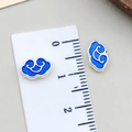 Charme cloisonné en forme de nuage bleu avec bord argenté pour bijoux DIY - Petit (22440)