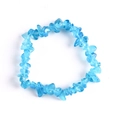 Natural light blue irregular crushed stone beaded bracelet with transparent texture - Dark Blue Glass