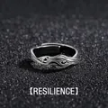 Verstellbarer offener Herrenring im Retro Thai Silber Stil mit Vintage Wellenmuster - Zäh