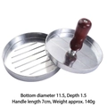 Pressa per hamburger argento con manico in legno da 11,5 cm per polpette di carne fai da te - Lega/Manico in legno / Pressa per Hamburger in Lega (In scatola) 168g
