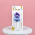 Number 8 birthday candle with purple blue gradient and 3D balloon effect texture - Number 8 / Purple To Blue Gradient