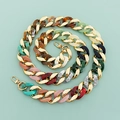 Detail of colorful resin chain strap with gold metal lobster clasps for bags and phone cases - Round Loop Mixed Colors with Gold
