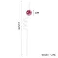 Pink disco ball cocktail stirrer on clear spiral straw with 3cm mirror sphere ornament - 3cm Pink Mirror Ball Straw / Pink