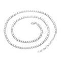 Collana a catena a griffe in argento 4mm con pietre di zircone su bianco - 3mm Argento/Zircone Bianco/40cm