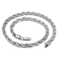 Polished silver stainless steel rope chain necklace featuring a secure lobster clasp - 8mm / 40CM / Steel
