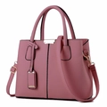 Pink lychee textured leather tote bag with gold hardware and adjustable strap - Dusty Pink