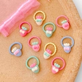 Kids elastic hair bands featuring colorful carrot resin charms and a pink mesh bag - Carrot Style (1#) / 10 Pieces Pack