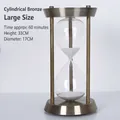 Large vintage bronze metal hourglass with white sand for home and office decor - B35 - Bronze Three-pillar Large Size 60 Minutes - W8000-502
