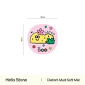 Pink diatom mud heat-resistant coaster with cartoon mushroom and 20cm diameter - Hello Stone