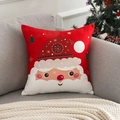 Federa natalizia con volto di Babbo Natale dei cartoni su uno sfondo rosso vivace - TQR73-2 Rosso Babbo Natale Cartone Animato