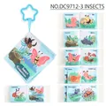 Soft insect cognition baby cloth book with blue star hook and sensory learning features - Insects Theme (NO.DC9712-3)