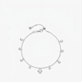 S925 Sterlingsilber Armband mit Herz- und Sternanhängern sowie Zirkonia-Kristallen - 925er Silber / Silber