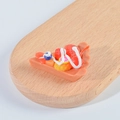 Portachiavi crostata di frutta in PVC con bacche simulate e fette d'arancia realistiche - Modello di Simulazione/Accessorio / Pizza alla Marmellata di Crema - Senza Fibbia