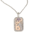 Silver Aries zodiac pendant necklace with 18K gold plating and sparkling crystals - Aries / Silver