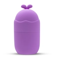Purple silicone face ice roller with sprout handle design for skincare massage - Rabbit Model - Purple