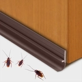 Deep brown self-adhesive door bottom seal strip for soundproofing and pest control - Coffee
