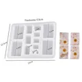 Silikonform mit 11 Rechteckschlitzen für DIY-Schmuckanhänger und Trockenblumenhandwerk - Rechteckiger Patch