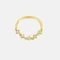 Elegant s925 silver minimalist gold ring band with five sparkling cubic zirconia stones - US 6 / Silver Five Stone Circle
