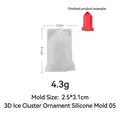 Moule en silicone cristal 2,5x3,1cm pour résine et fabrication de bougies parfumées - Style 5 Grappe de Cristal