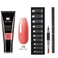 Solid extension nail gel kit in pearl pink 02 with dual forms and double-ended brush - 3-Piece Set 02-Pearl Pink
