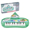 Mint green crown-shaped kids electronic piano toy in original packaging box - Crown / Green