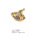 Golden evil eye pendant with micro-pave zircons and copper ring accessory for DIY - 15# (Eye)