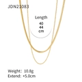 Zweilagige goldene Edelstahlkette mit 40/44 cm Kette und 5 cm Verlängerungsteil - Doppellagige Schlangen-Seilkette (JDN21083)