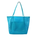 Blue mesh tote bag for beach and swimwear storage with durable shoulder straps - 39*17*36cm / Sky Blue