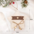 Star-shaped cream felt Christmas ornament with wood button and twine bow 13x13cm - White Felt Star Pendant With Button