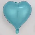 18-inch light blue heart-shaped aluminum foil balloon with metallic mirror finish - Holographic Blue