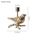 Bougeoir oiseau vintage nordique en or noir patiné avec base en forme de branche - DS8611-Bougeoir Oiseau à Tête Droite