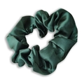 Dark green satin fabric scrunchie with high elasticity and elegant silk-like texture - Dark Green
