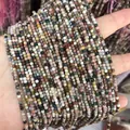 Mixed color 2-3mm natural stone square beads for DIY jewelry making accessories - 37-Alashan Agate (Natural)