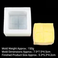 Weiße quadratische Silikonform für würfelförmige Bärenbrot-Kerzen, Modell B543, 7,5 cm - 3# Transparent B543