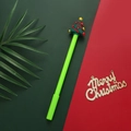 Penna gel verde a tema albero di Natale con stella 3D festiva per regalo studenti - Albero di Natale verde