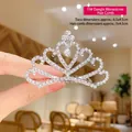 Pettine per capelli a corona da principessa per bambine con cuore e strass argentati eleganti - 19# Pettine per Capelli con Pendente in Strass (Medio)