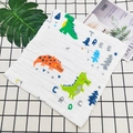 Soft 6-layer cotton gauze baby towel featuring green cartoon crocodile and tree patterns - 25*25cm / Pattern 7